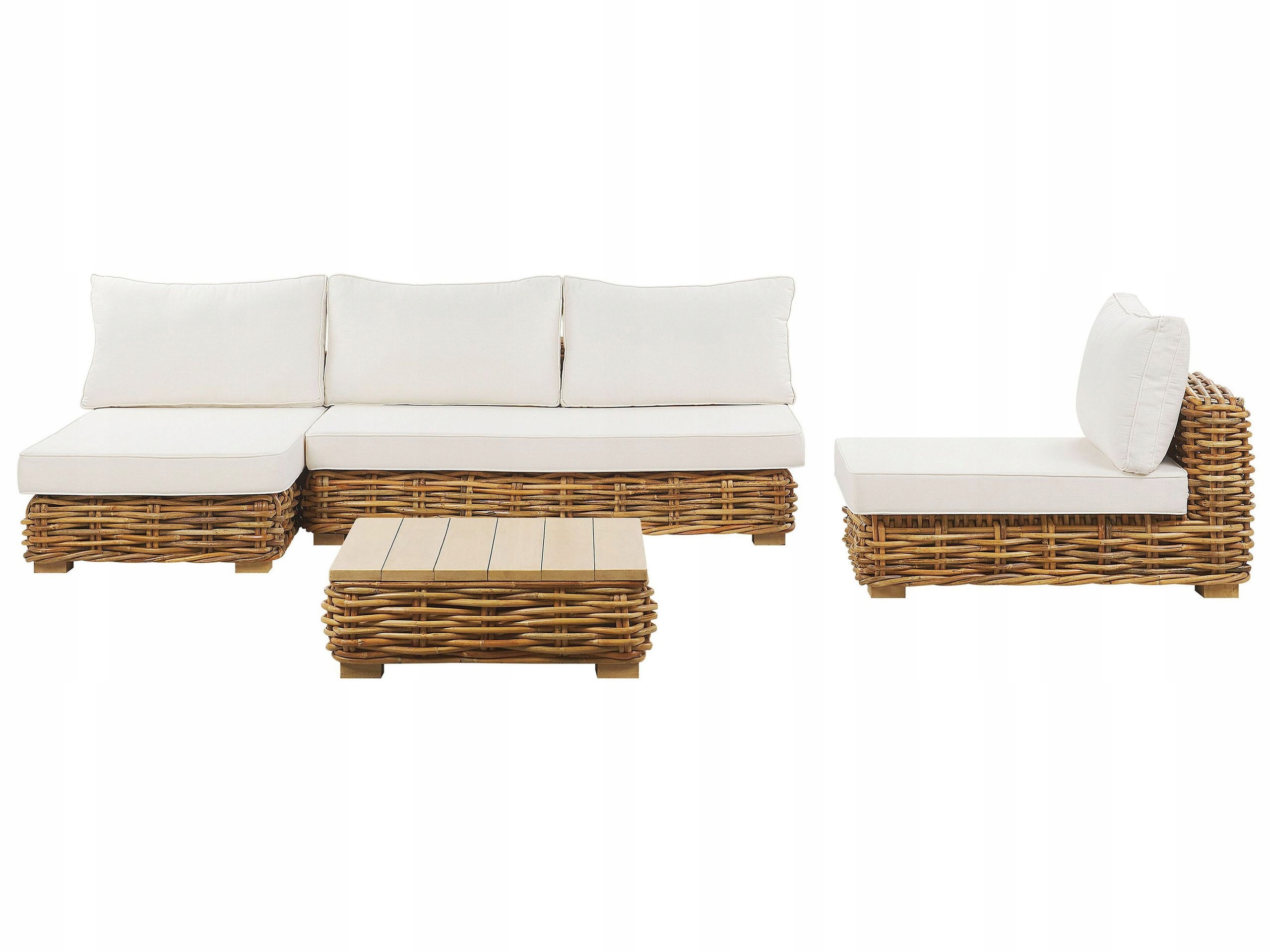 Zestaw mebli ogrodowych 4os rattan brązowy