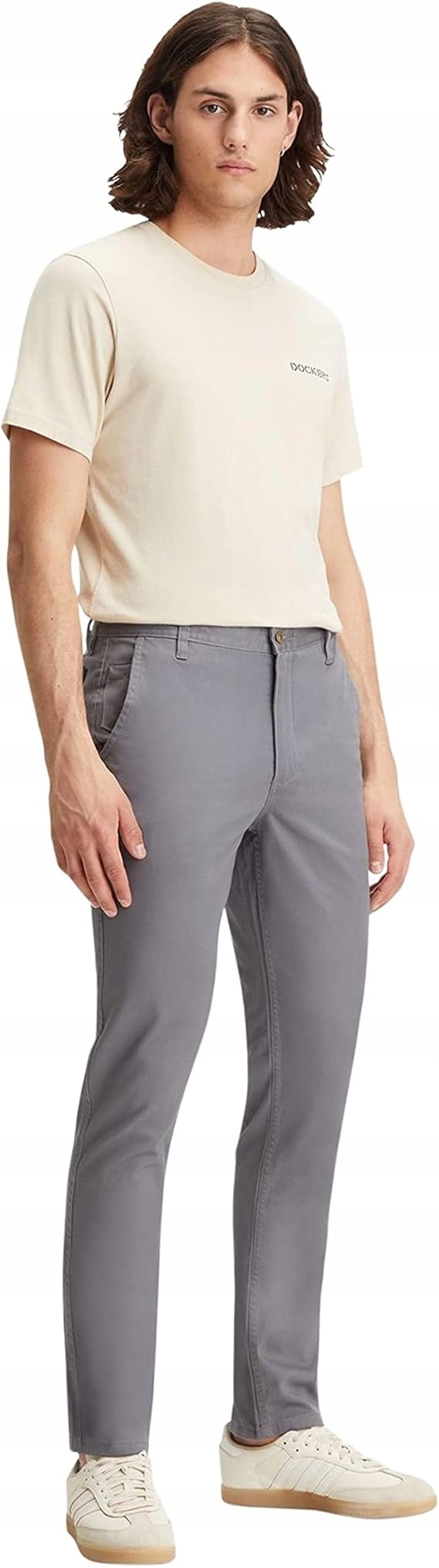 Dockers Šedé Chinos Kalhoty Pro Každodenní Styl 30/34 6FA