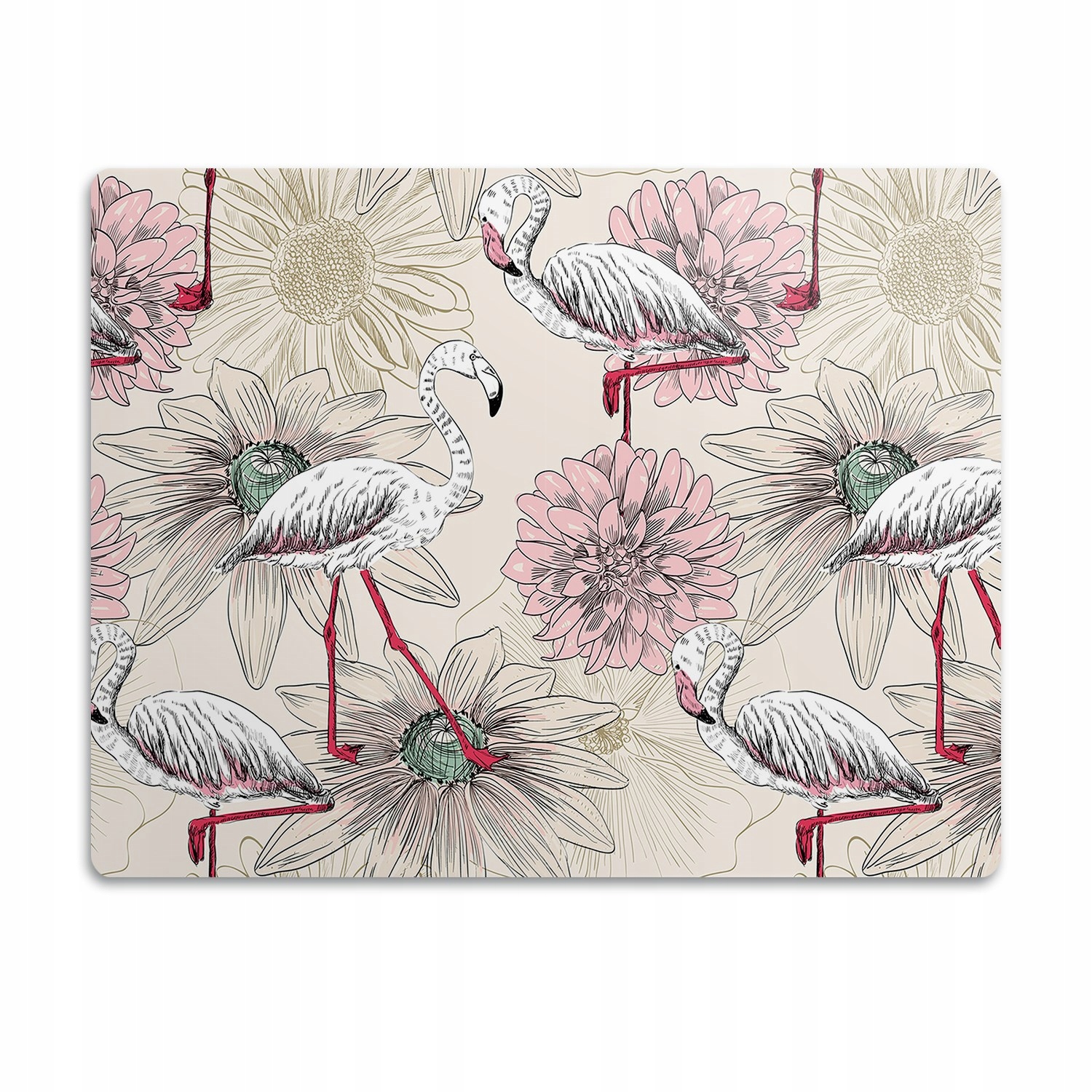 Levně Voděodolná podložka pod misku pro psa Plameňáci 90x60