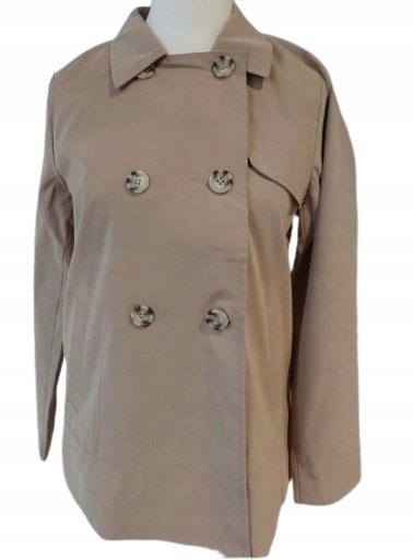 Jdy Dvouřadý Béžový Tenký Kabát Na Knoflíky M K_a