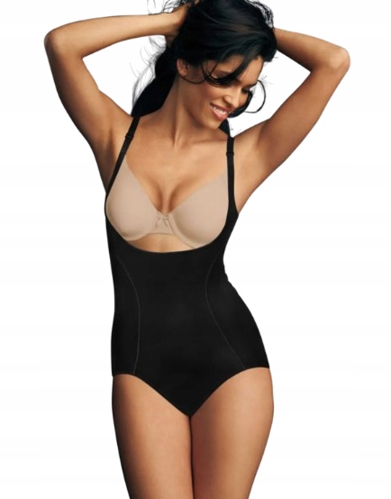 Maidenform Černé Hladké Zeštíhlující Body S Proužky XL Jqc