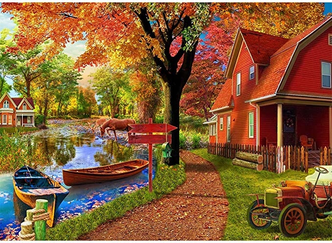 

Puzzle Jesienna Wioska 1000 el 50x70 Jesień Domek