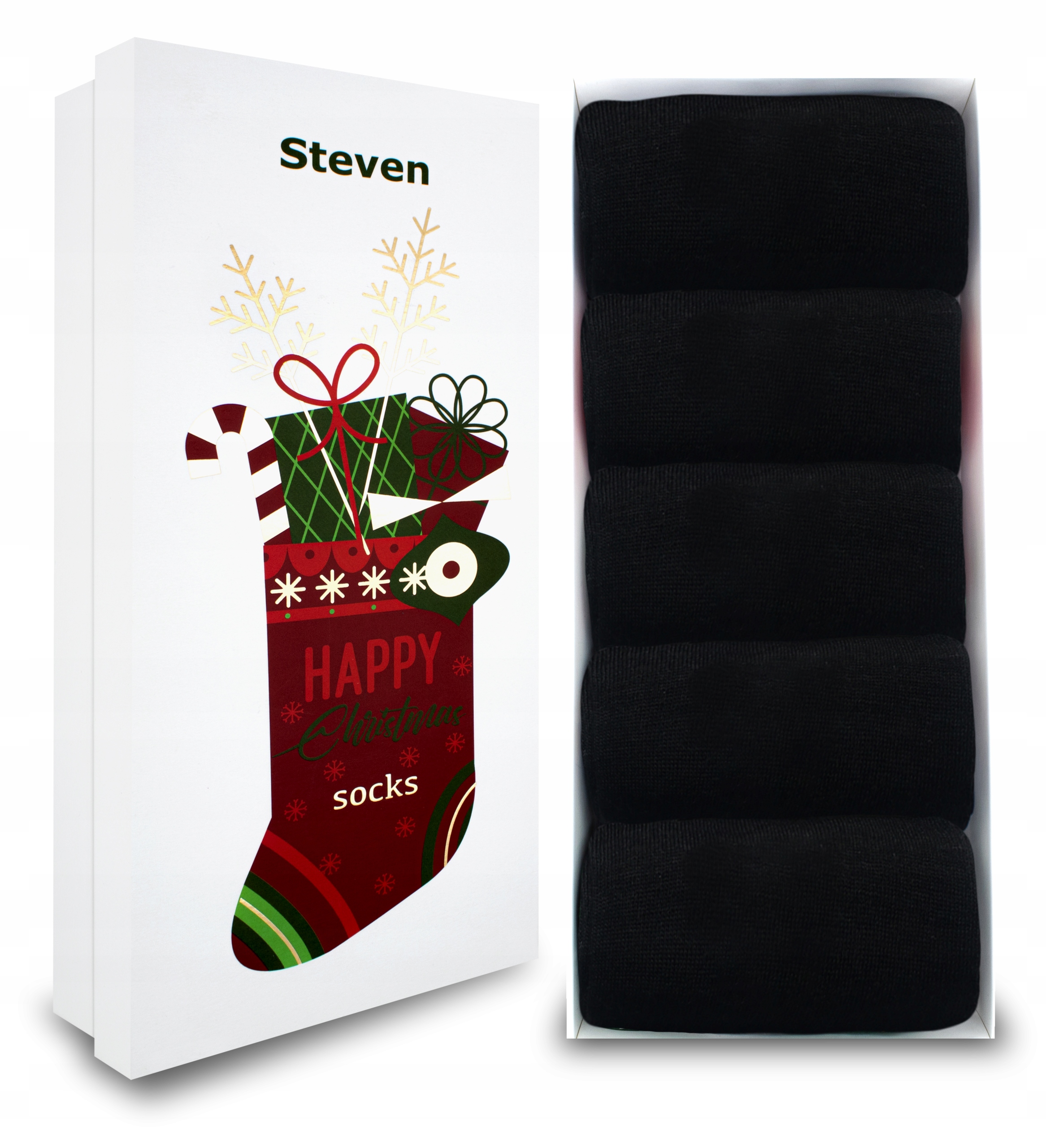 

Steven 130 Skarpety Merynos Czarny 5Pak Pud. 41-43