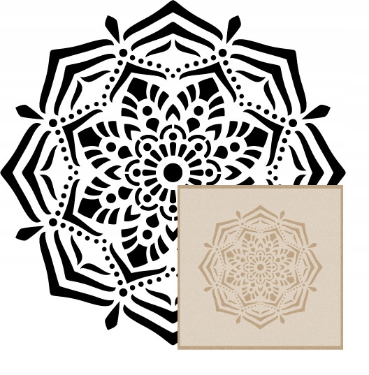 Malířská Šablona Mandala 17 90 cm 0,5 mm Architektonický beton Omítka