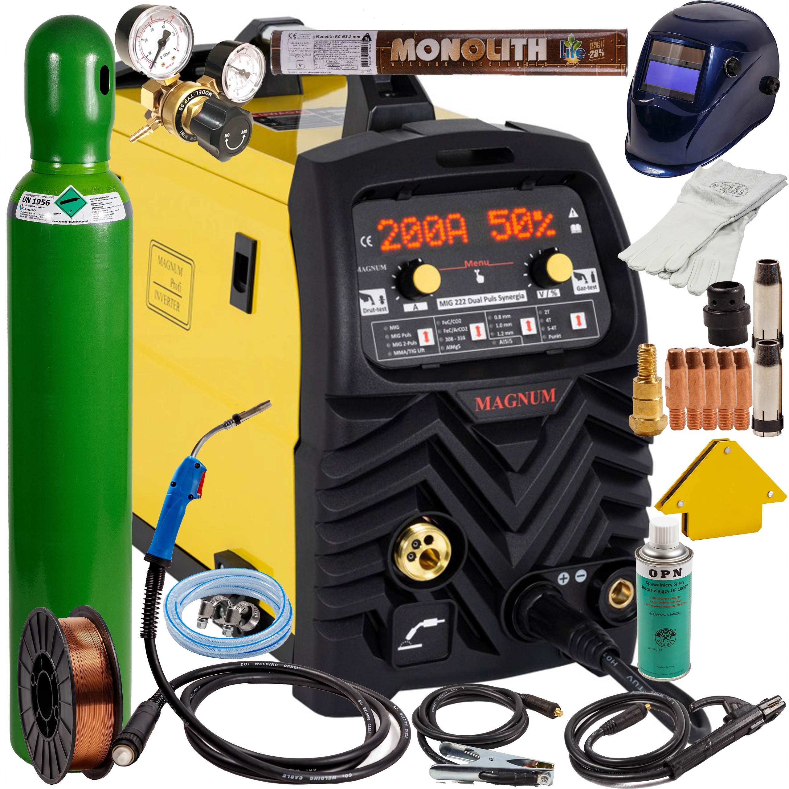 SPAWARKA MIGOMAT MAGNUM 222 200a synergia półautomat DUAL PULS ZESTAW 1