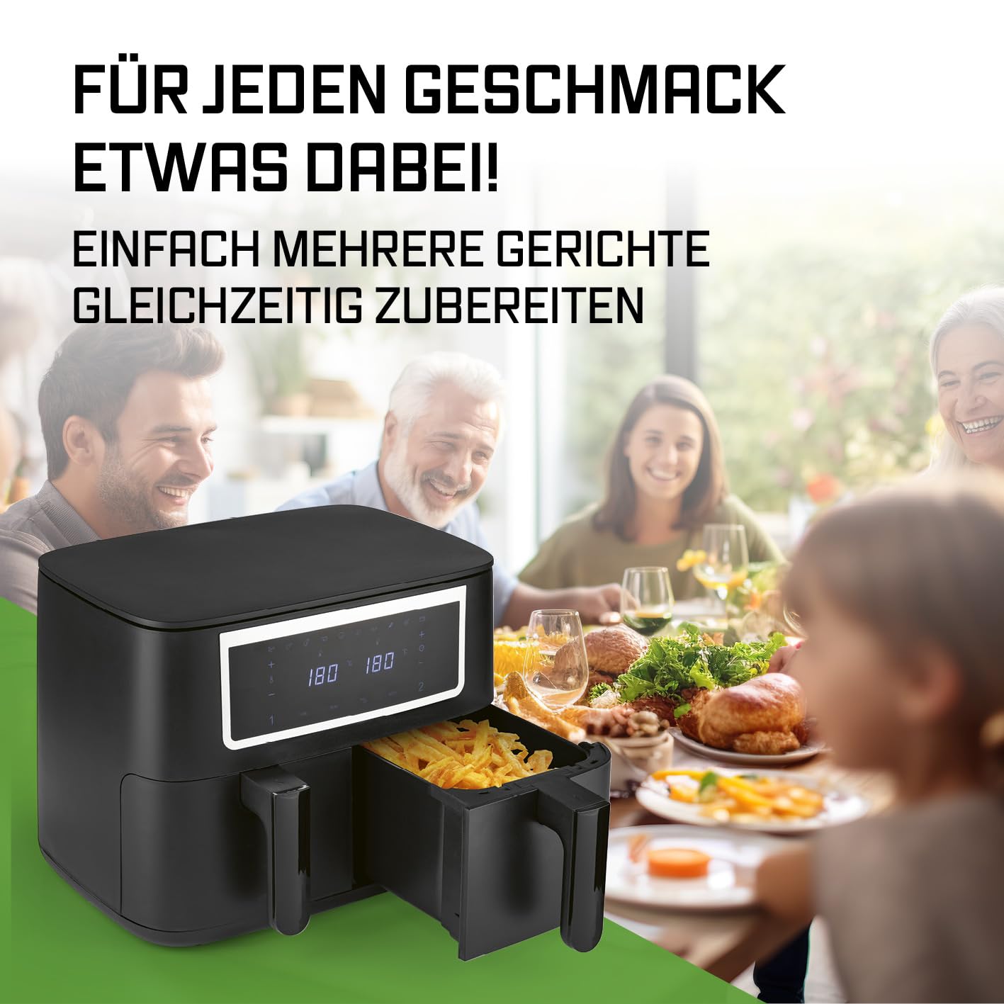 GOURMETMAXX Podwójna Frytkownica Beztłuszczowa 2x4L Z Ekranem Dotykowym — miniatura 6