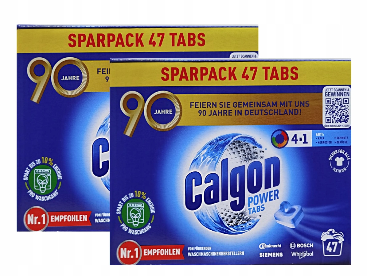 Calgon tablety odvápňovač pračky 4v1 47 ks x 2 94 ks na 94 praní