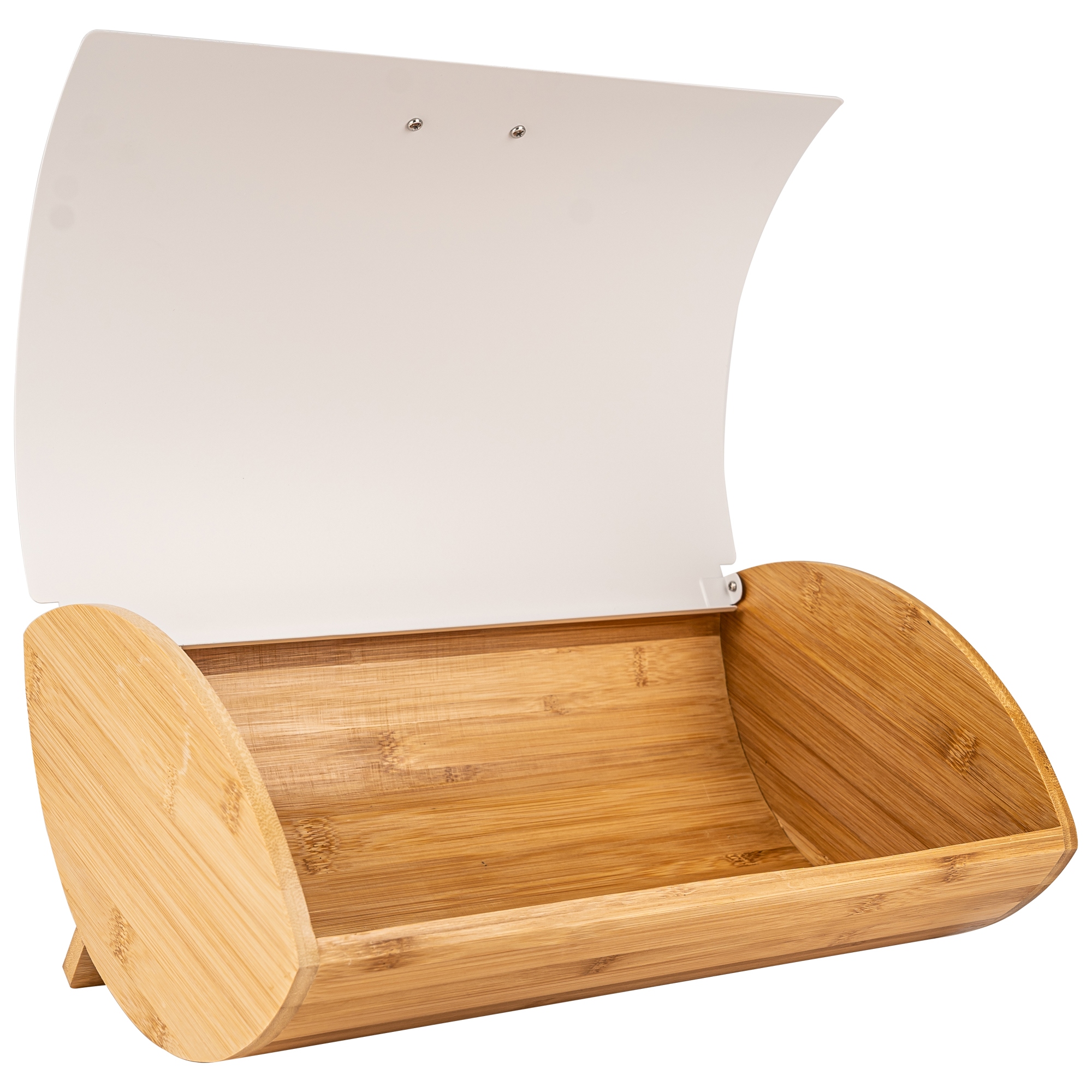 CHLEBAK BIAŁY POJEMNNIK NA PIECZYWO DREWNO BAMBUSOWE POJEMNIK NA CHLEB STAL Kolor biały odcienie brązu i beżu