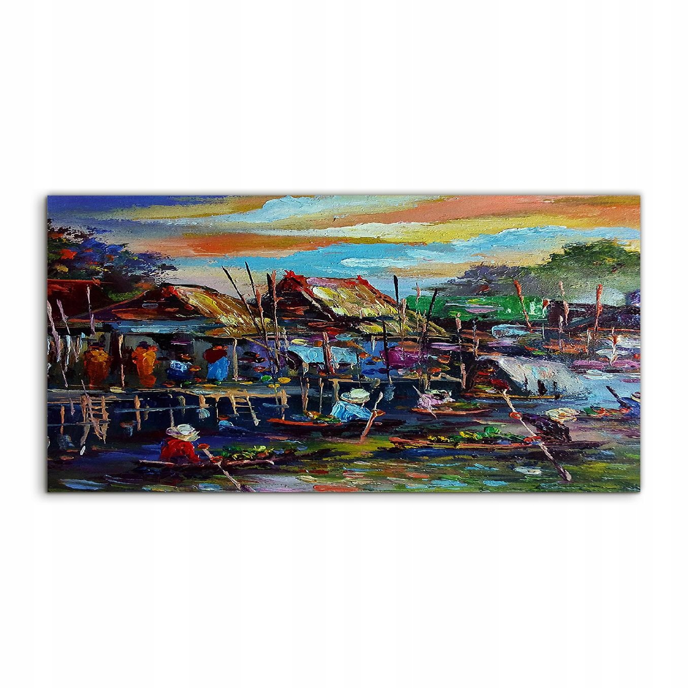 Fotoobraz 120x60 s grafikou Rieka Krajina Dedina