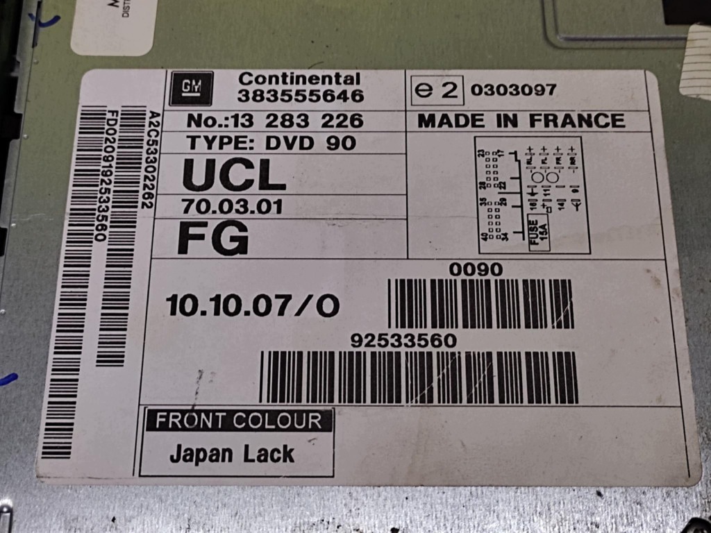 OPEL ZAFIRA B RADIO 13283226