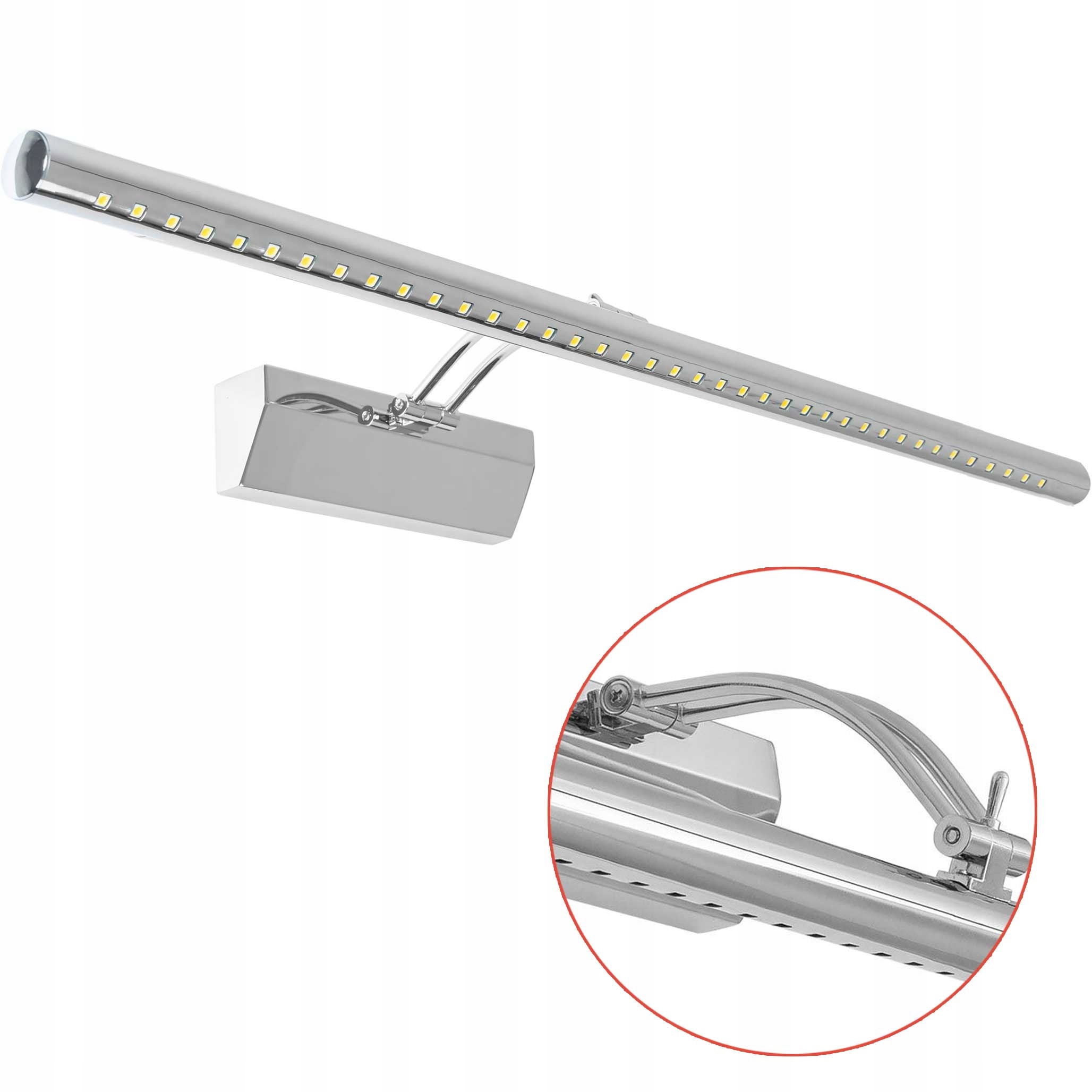 Nástěnná lampa Led Chrom Nastavitelná 70 cm do koupelny Nad Zrcadlo