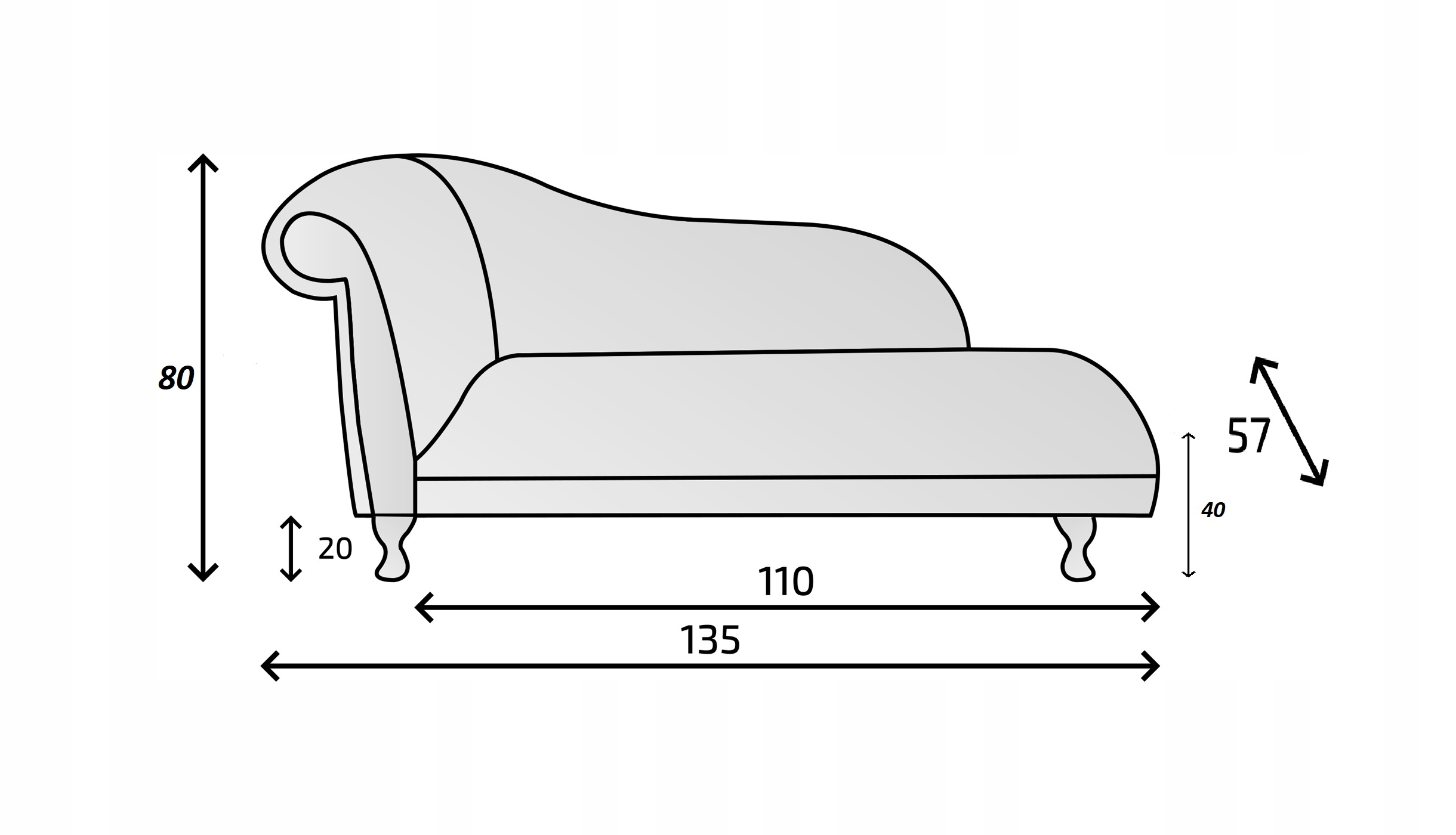 SZEZLONG pikowany leżanka sofa ławeczka tapczan Wielkość jednoosobowa