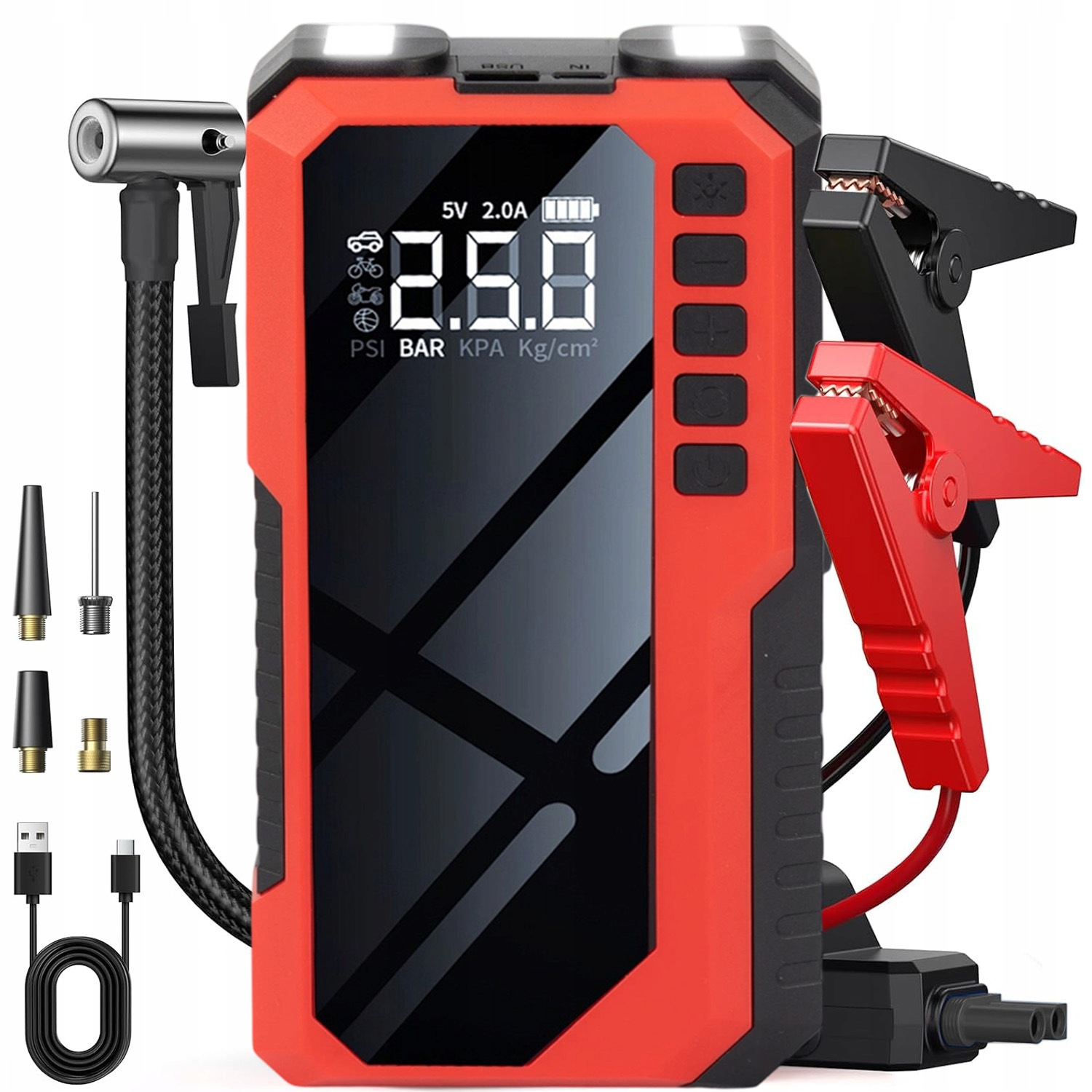 Štartovacie Zariadenie Jump Starter Powerbank Booster Klemy Baterka 6400MAH