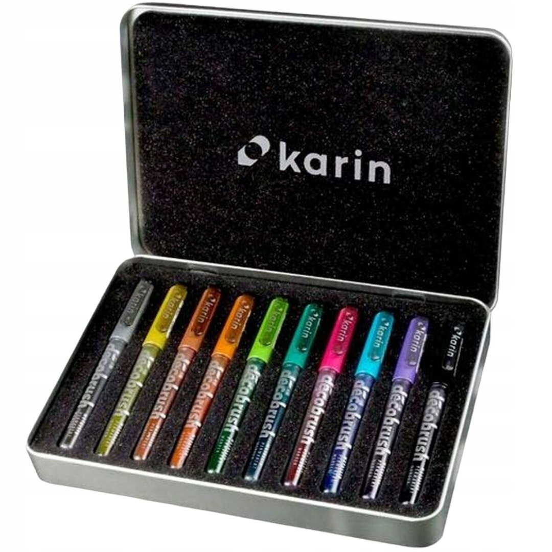 Sada popisovačů Karin decoBrush Metallic 10 dílů Vícebarevná