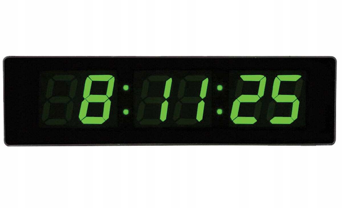 Veľké Čitateľné Zelené Led Hodiny Jvd DH4813.2 Čísla 7,5 cm Časovač Stopov