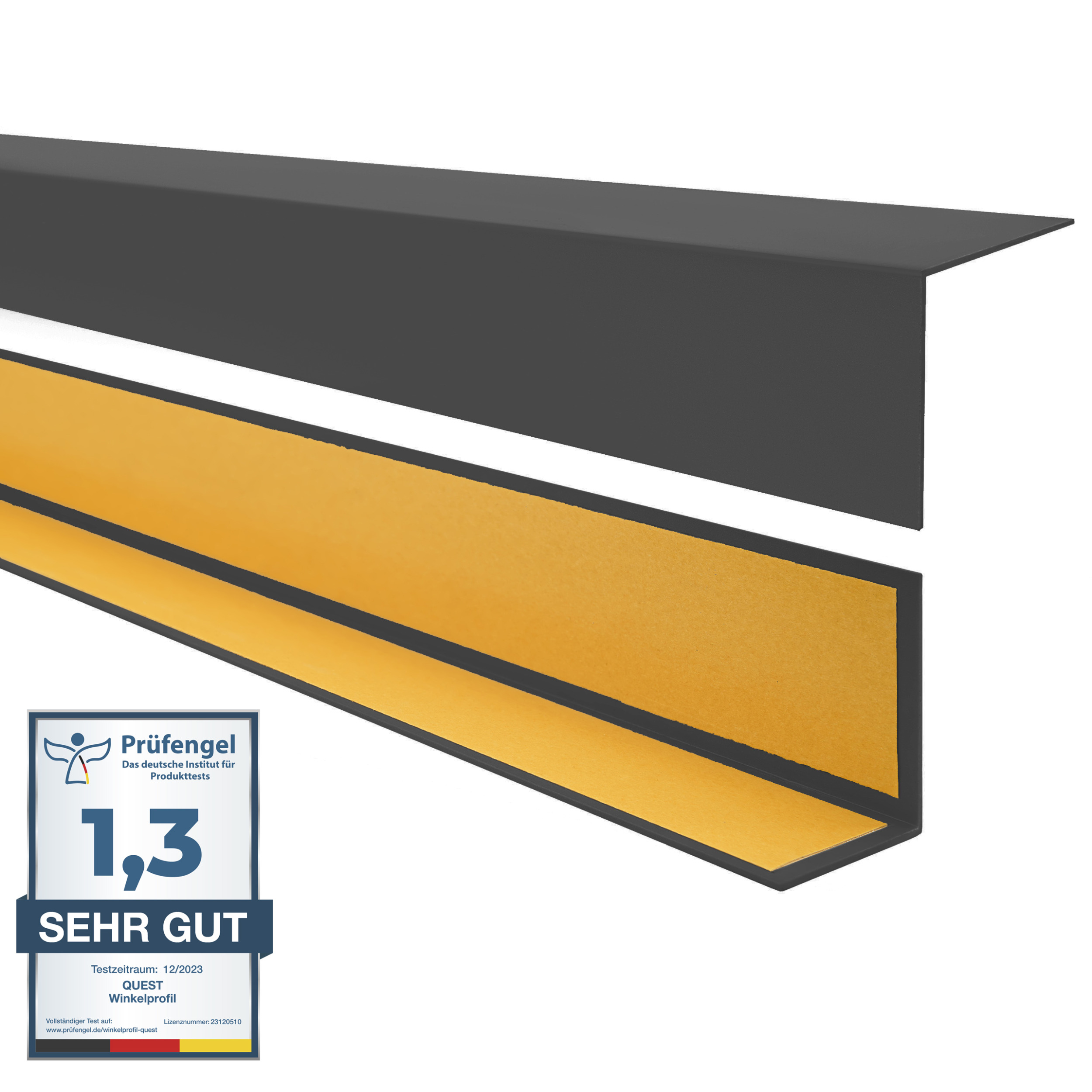 Uholník tvrdý Pvc rohový, samolepiaci, tmavosivý, 25x25 mm, 10