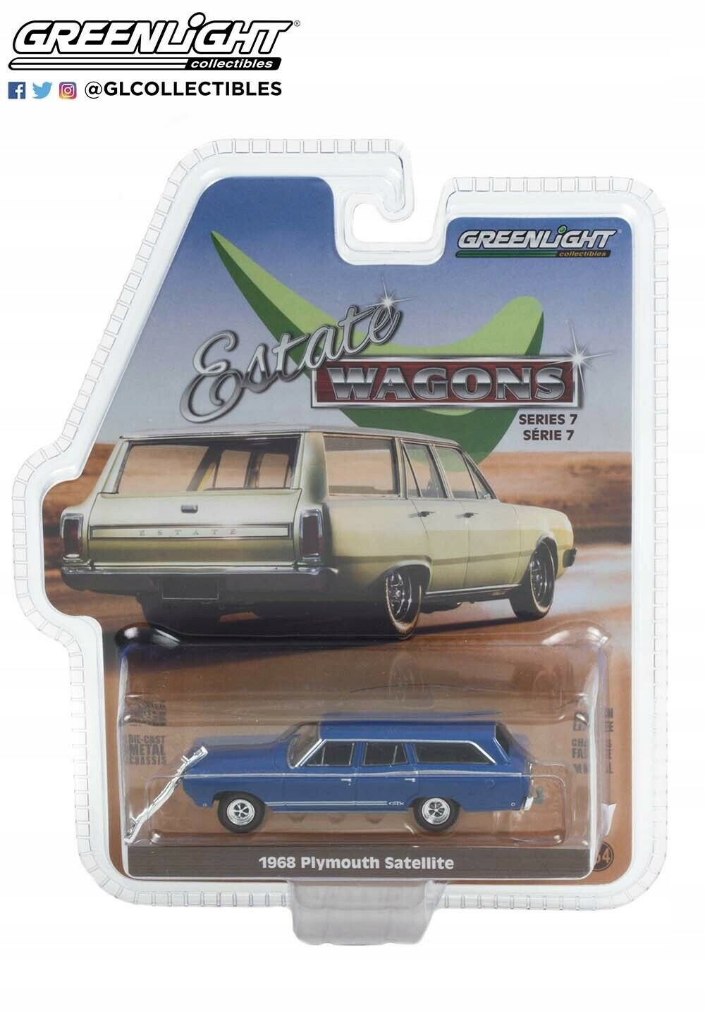 Greenlight 1968 Plymouth Satelite Gtx Blue 1:64