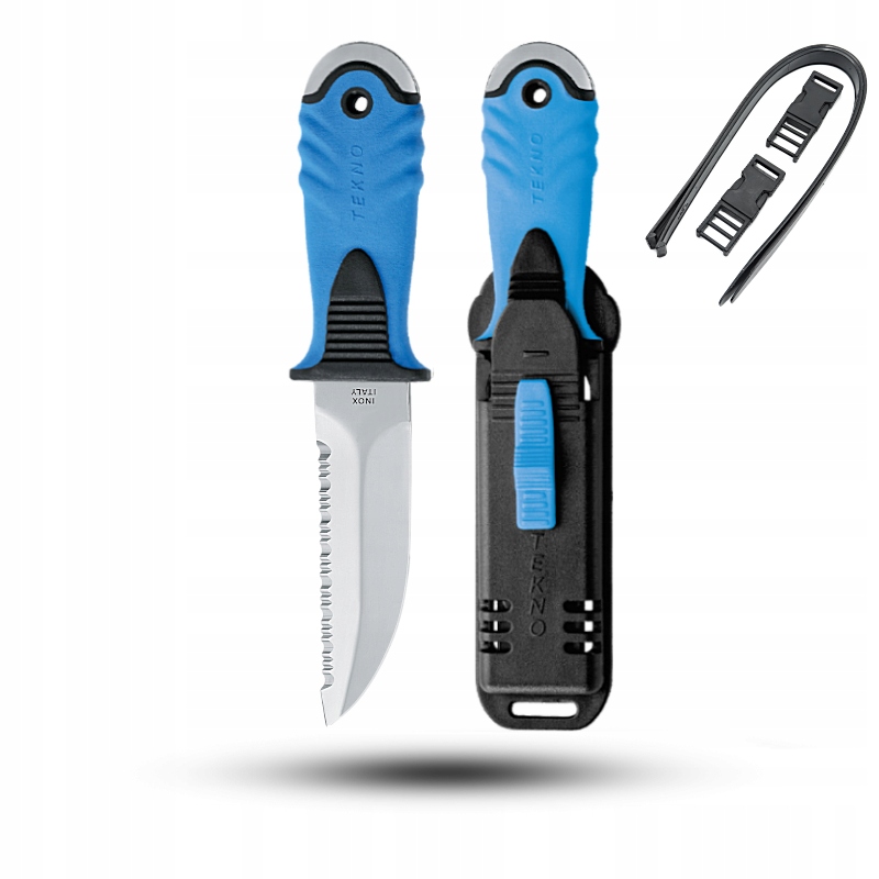 Nůž potápěčský Mac Coltellerie Tekno modrý TKN10.B Pouzdro popruhy