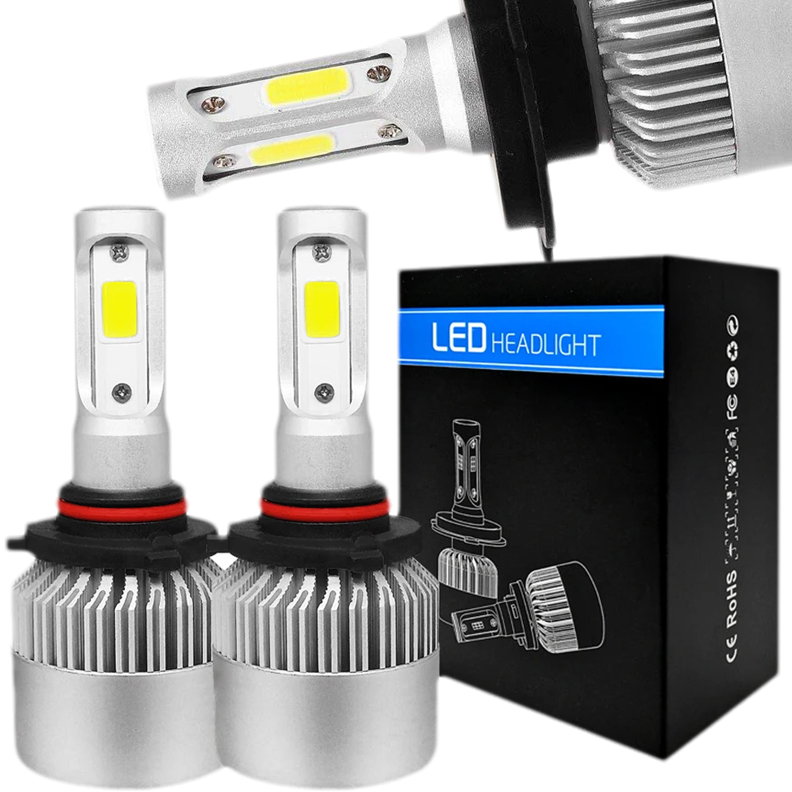 Żarówki Led H7 S2 72W Cob Mocne Zestaw 16000 lm Komplet 2 Sztuki Mocne