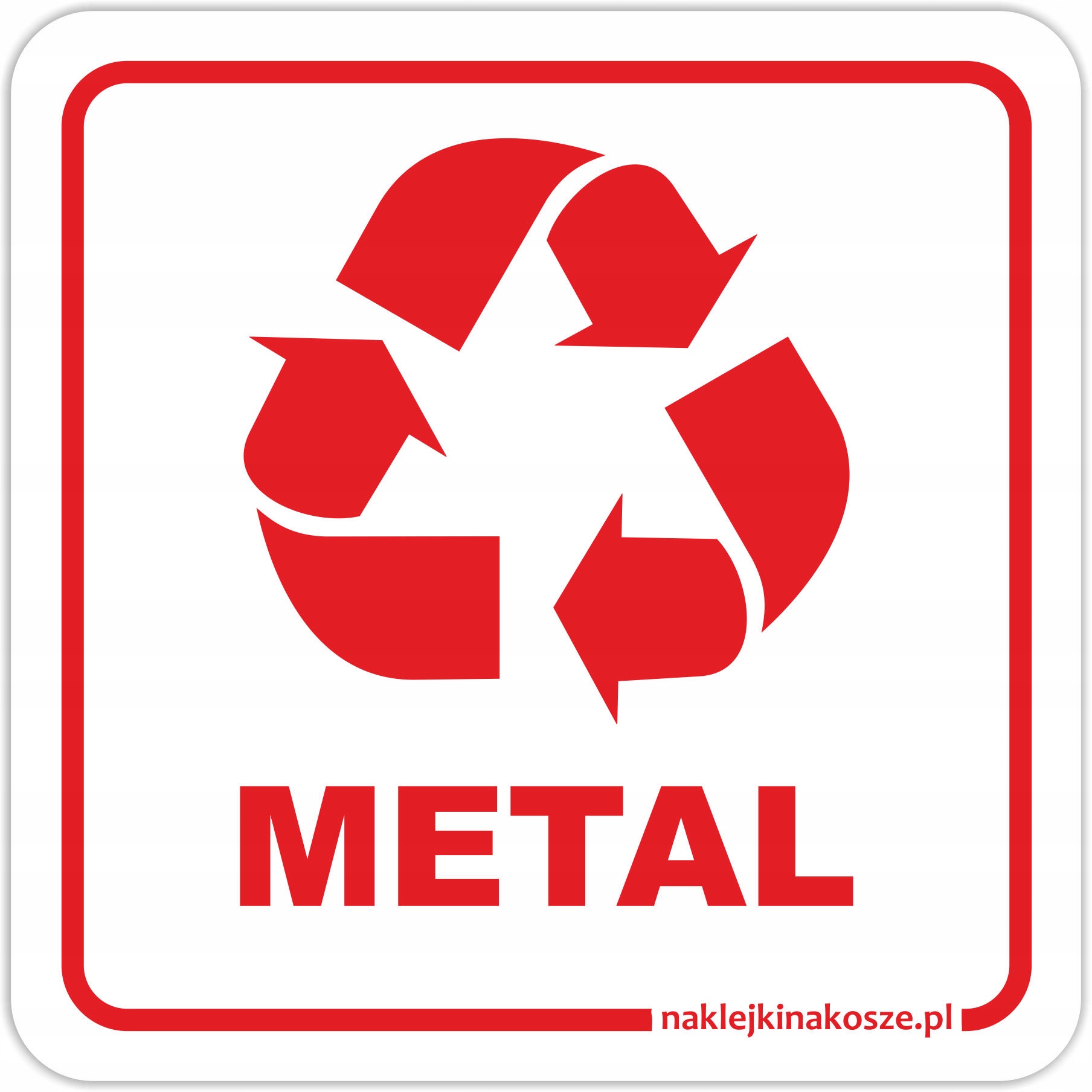 NAKLEJKA segregacja śmieci ODPADY METAL 10cm