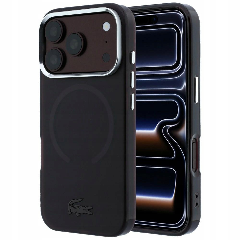 Pouzdro Lacoste IML Frosted pro iPhone 18 Pro 17 Pro burgundské