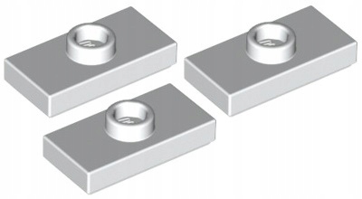 

Lego Płytka 1x2 Wypustka Biała (15573/6051511) x3