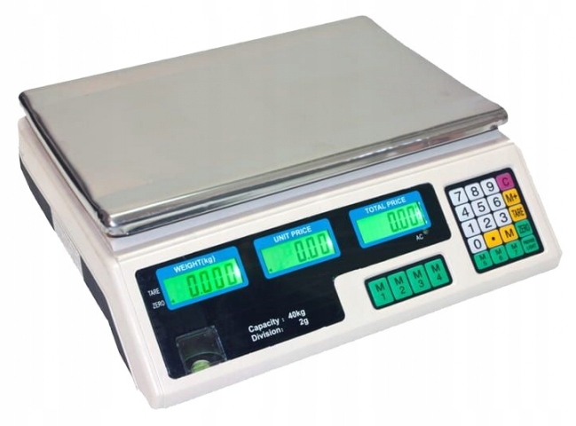 

Waga Elektroniczna Sklepowa LCD 40kg Rynkowa