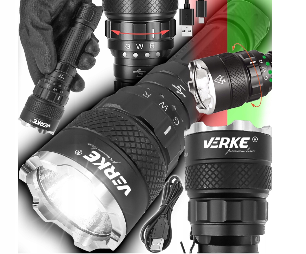 LAMPKA WARSZTATOWA LED LATARKA AKUMULATOROWA TAKTYCZNA WOJSKOWA SZPERACZ