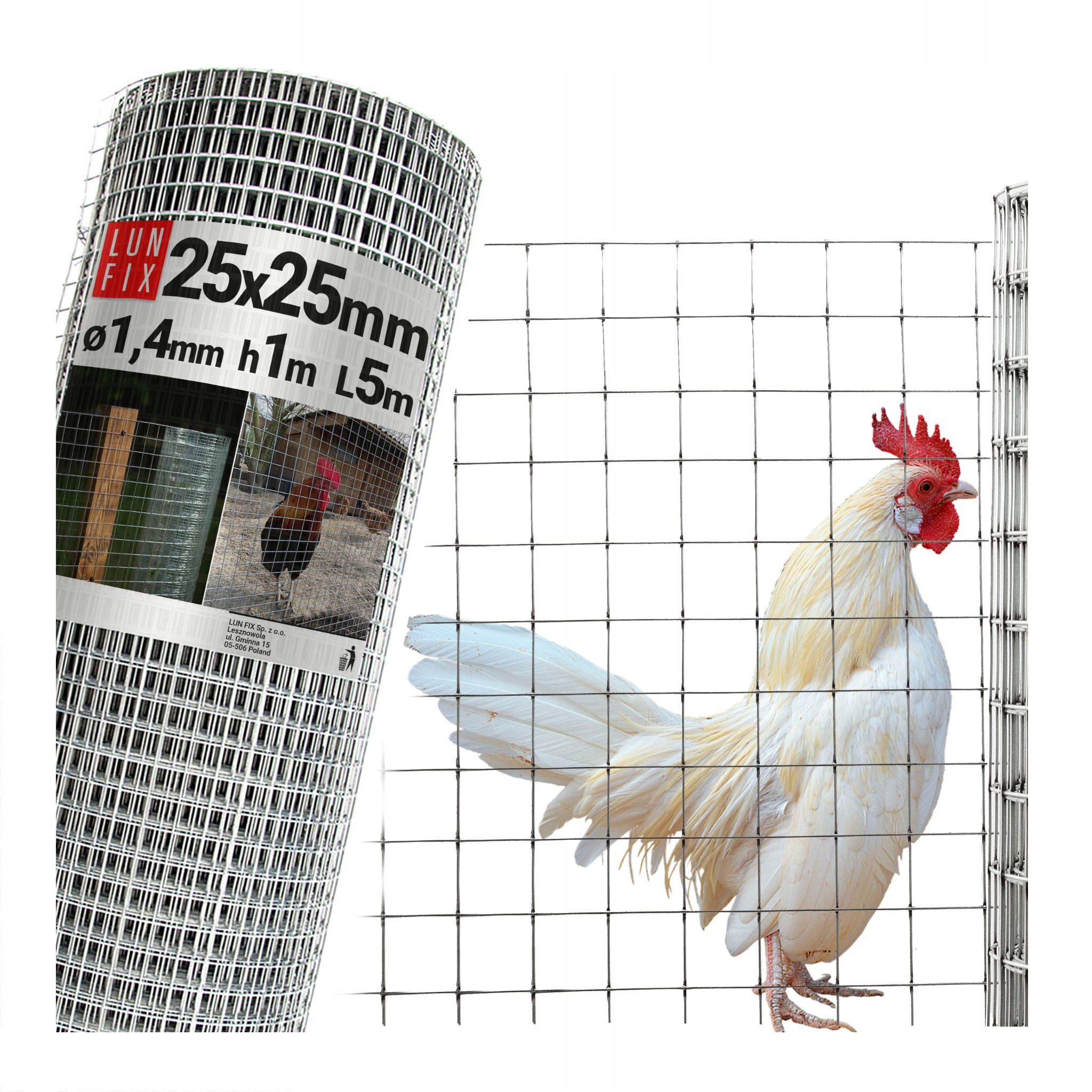 Síť na klec pro papoušky ptáky 1x5 m, kovová, pozink, 25 x 25