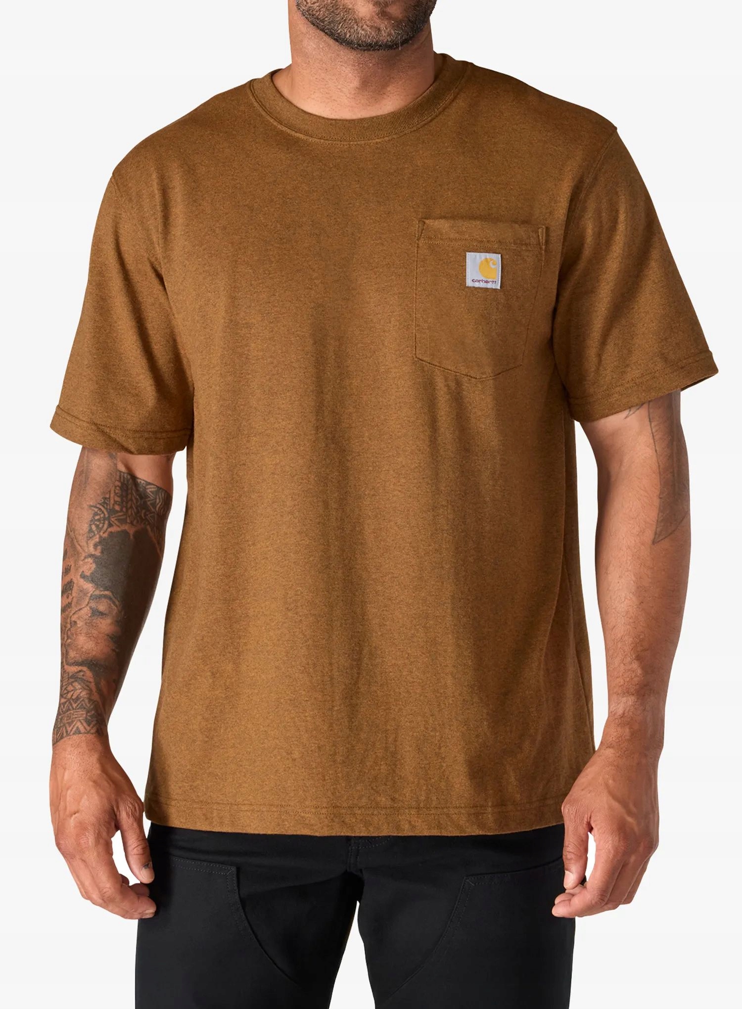 Tričko bavlněné Carhartt Dearborn Relaxed Pocket T-Shirt c. brown XL