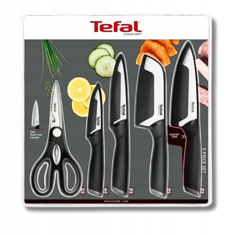 Kuchynské nože Tefal Comfort Kuchynský nôž šéfkuchára Kompletná sada
