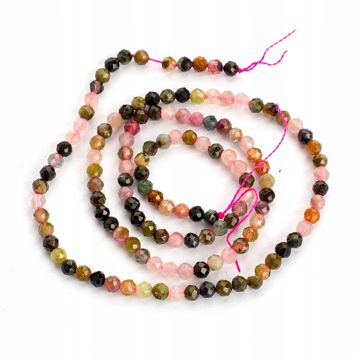 Korálky Turmalín Přírodní Kámen Kulaté, Fazetovaný, 3mm, 120ks/39 Cm