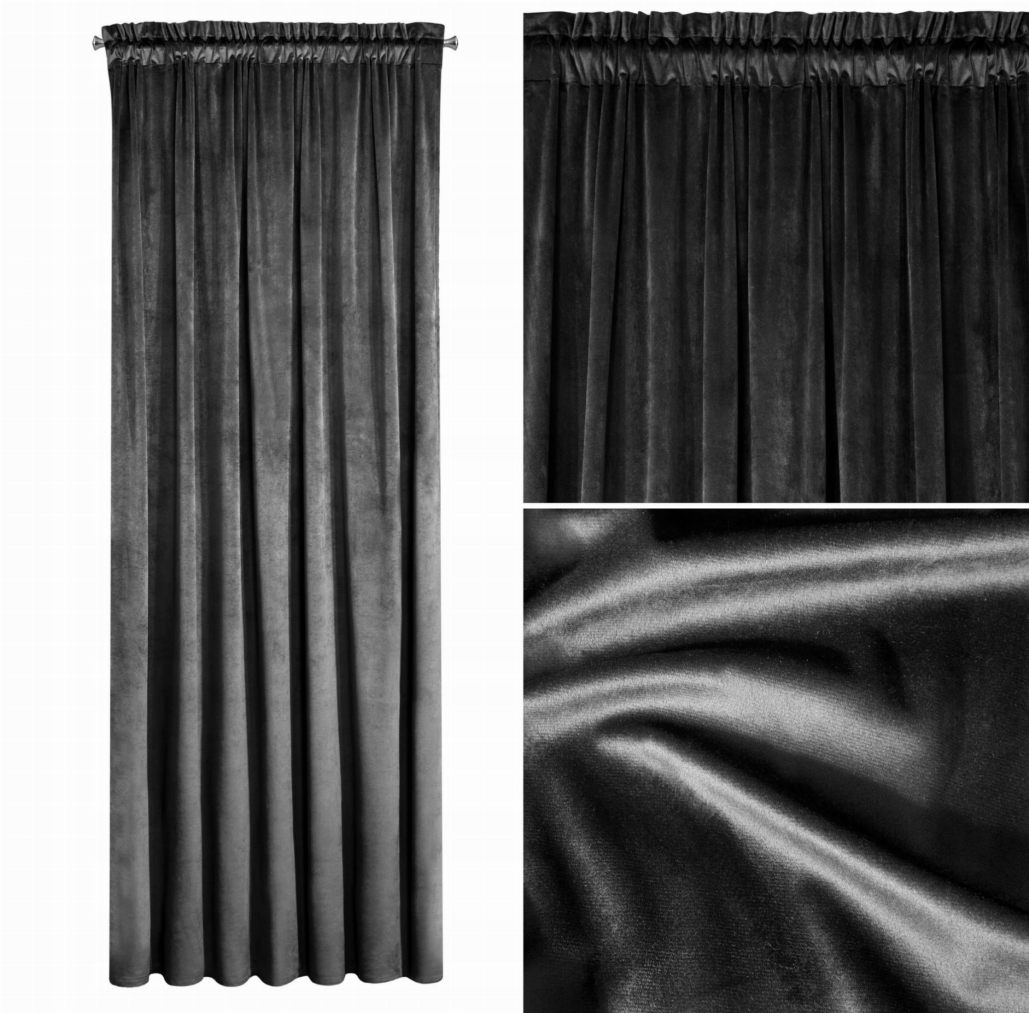 

Zasłona Na Taśmie 140x270 Welwet Rosa czarny