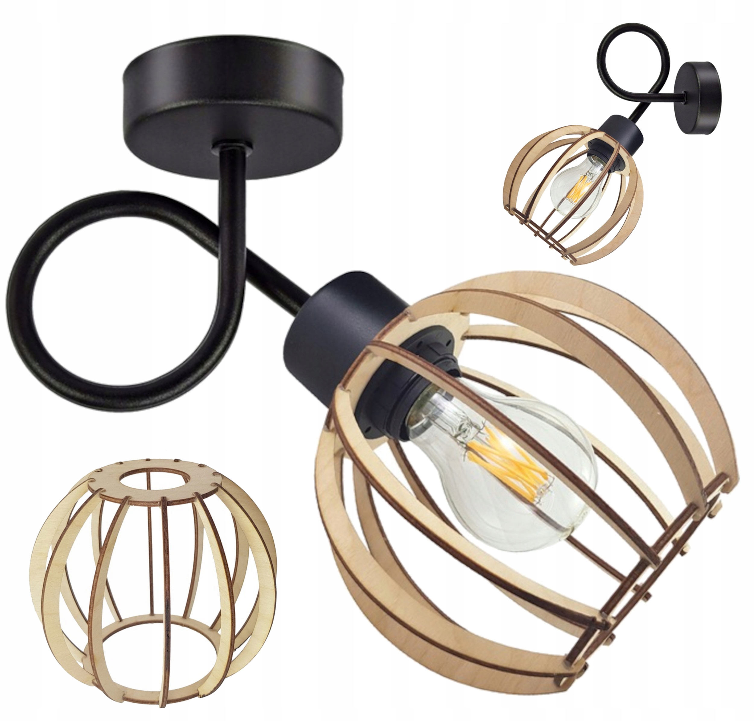 LAMPA WISZĄCA SUFITOWA ZAWIJANA LOFT MAŁA KULA