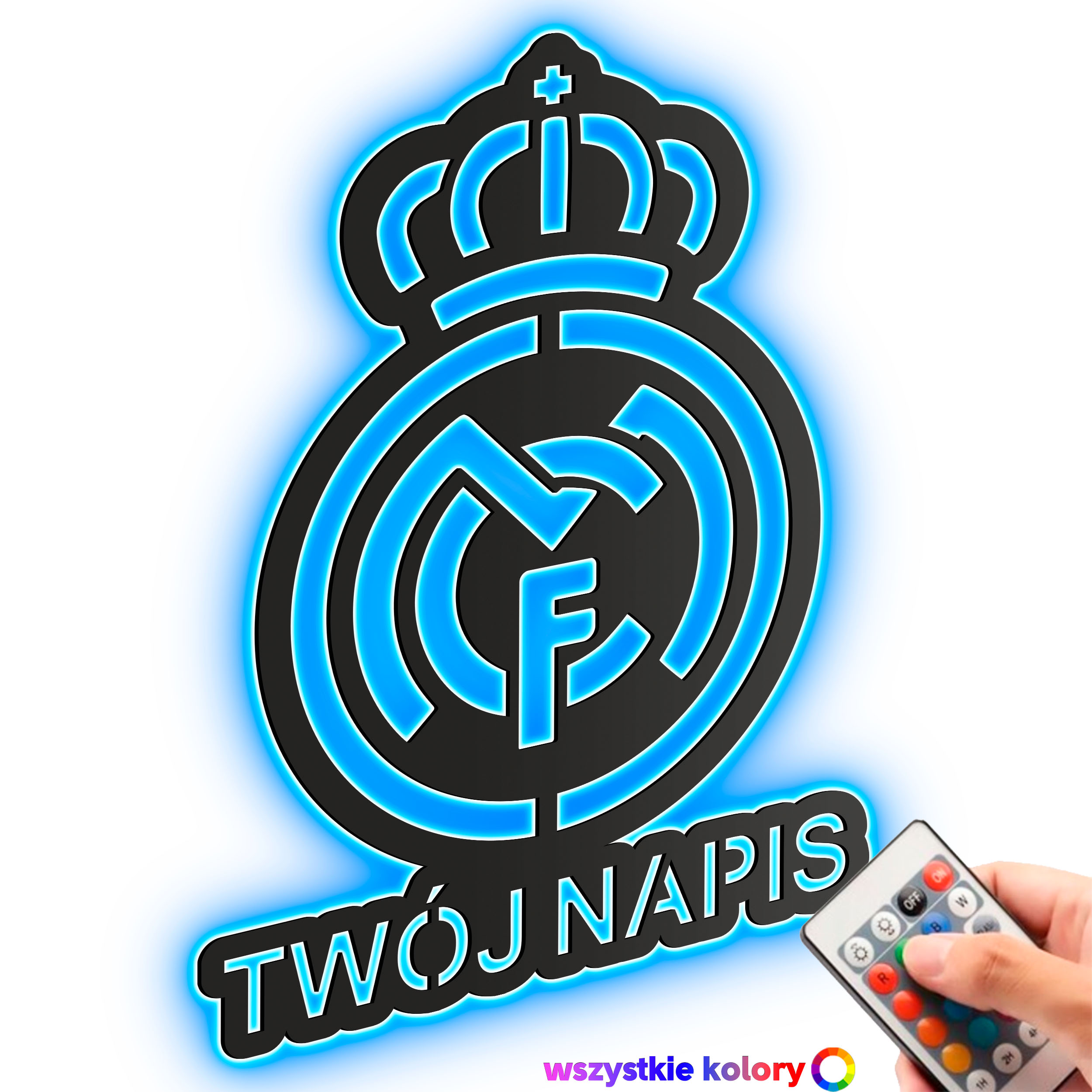 Led lampa Herb Realu Madrid 3D obraz Fotbal Dárek pro dítě