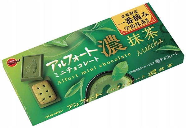 3x Japonské čokoládové sušenky Alfort Mini Rich Kyoto Matcha60g Bourbon