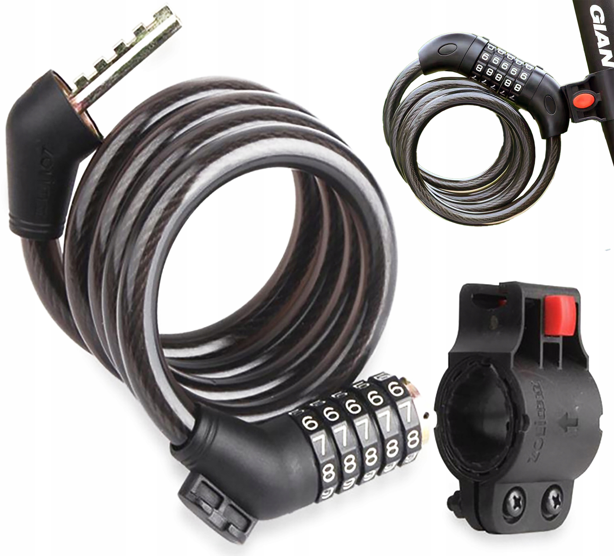 BLOKADA do ROWERU NA SZYFR KOD ZAPIĘCIE na ROWER zabezpieczenie kłódka EAN (GTIN) 5905567711671