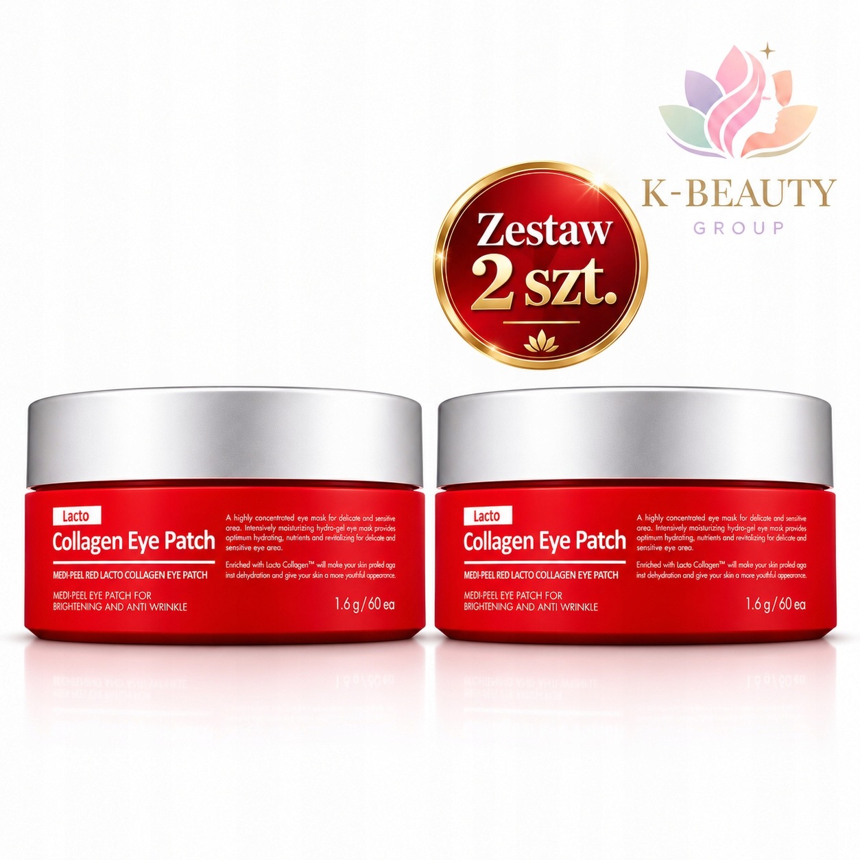 2 x Kolagenové náplasti pod oči Medi-Peel Red Lacto Collagen Eye Patch 60ks