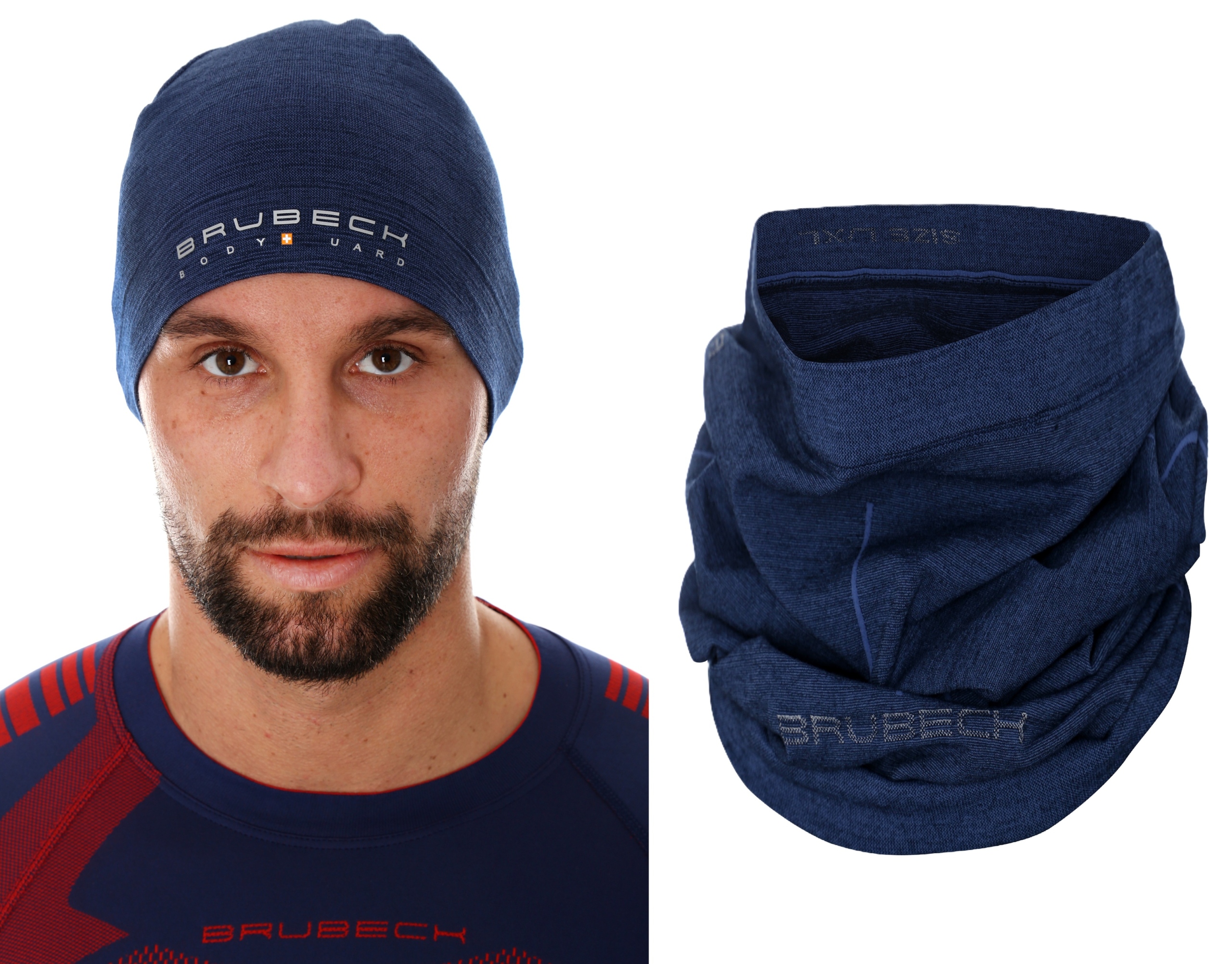 Turystyczna Czapka Termoaktywna Wełniana Na Zimę Brubeck Komin Oddychający