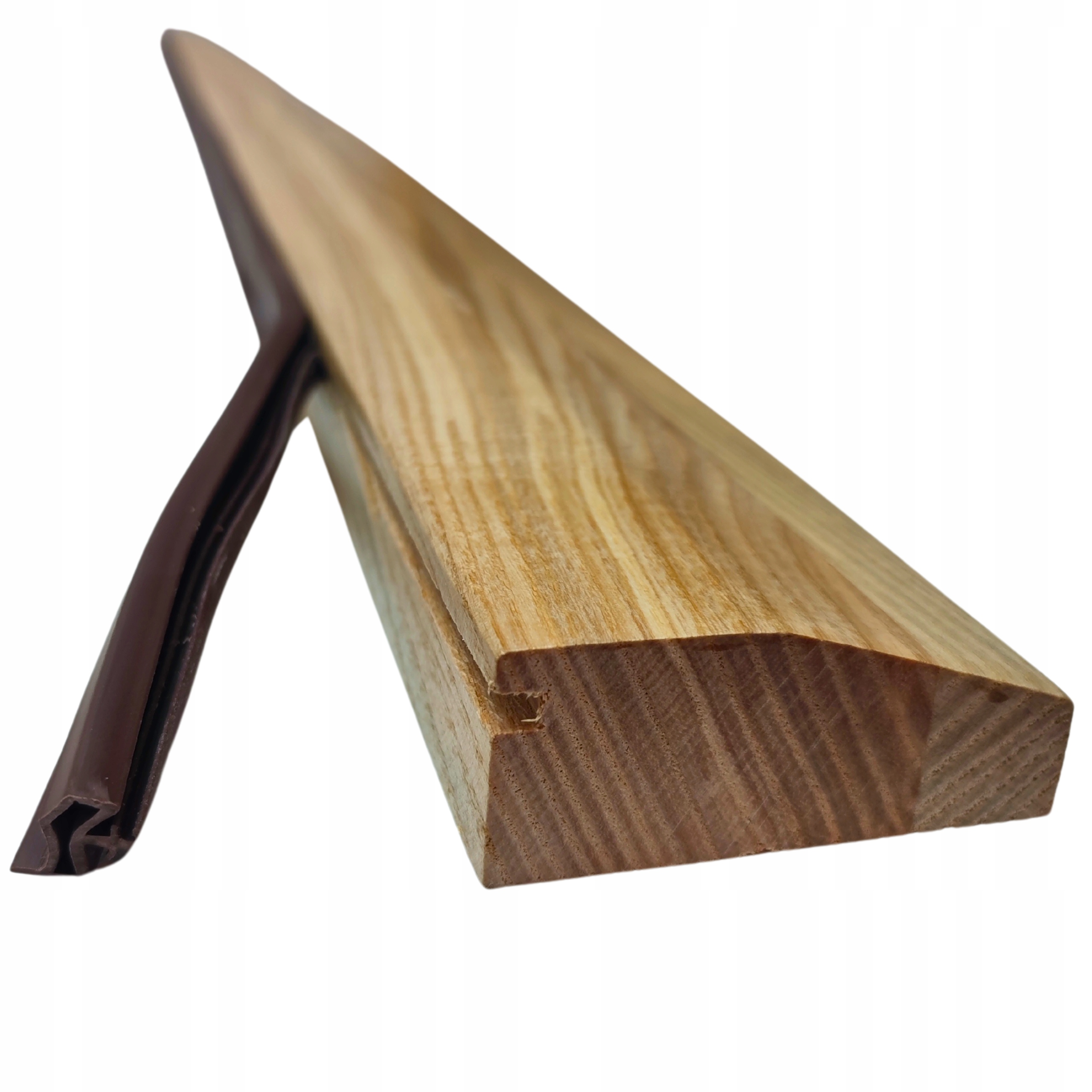 PROFILOWANY PRÓG DO DRZWI DREWNIANY JESIONOWY PRÓG DRZWIOWY Z USZCZELKĄ Marka bez marki