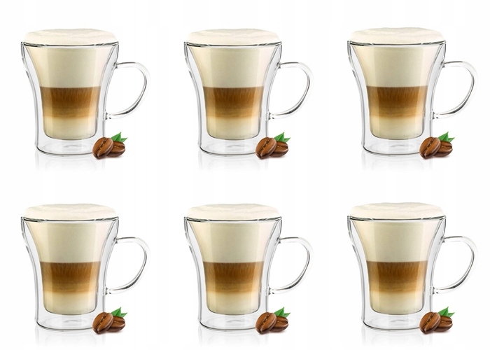 

Szklanki Termiczne z podwójną ścianką 6 x 200 ml