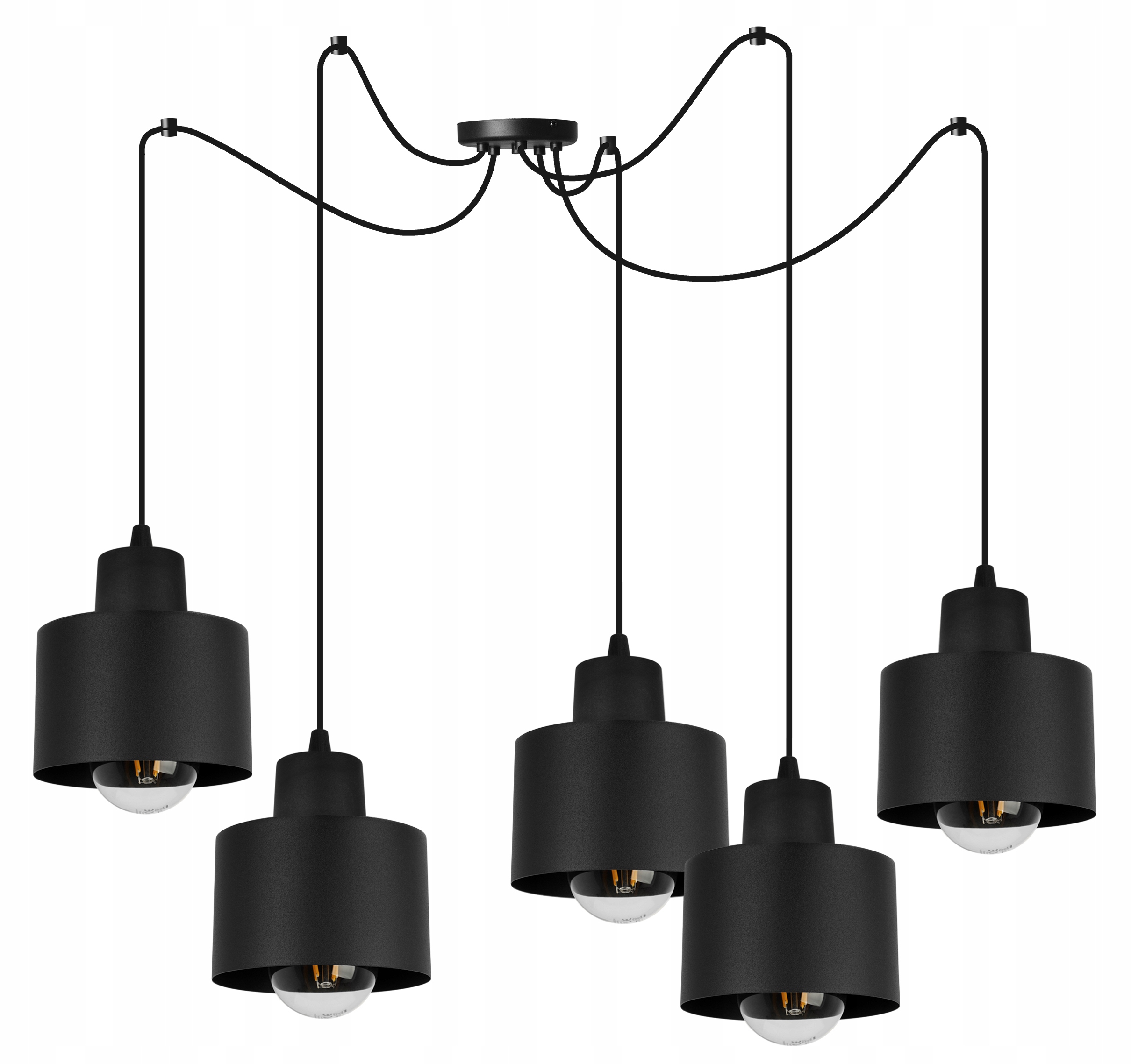 Závěsná Stropní Lampa Lustr Pavouk Černá Loftová Lampa Moderní Nad Stůl