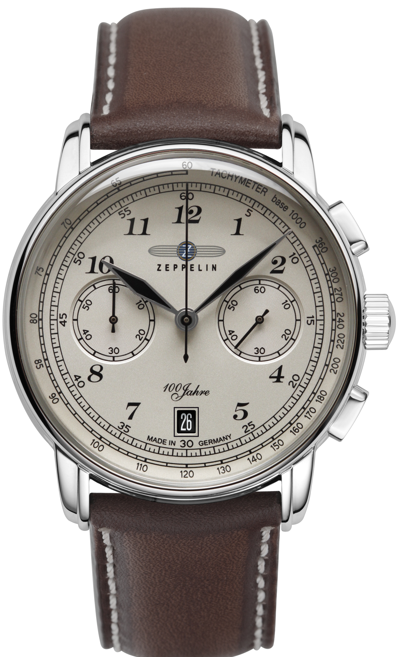 Nový Originální Pánské hodinky Zeppelin 7674-6 Quartz 100 Jahre, pásek gravírování