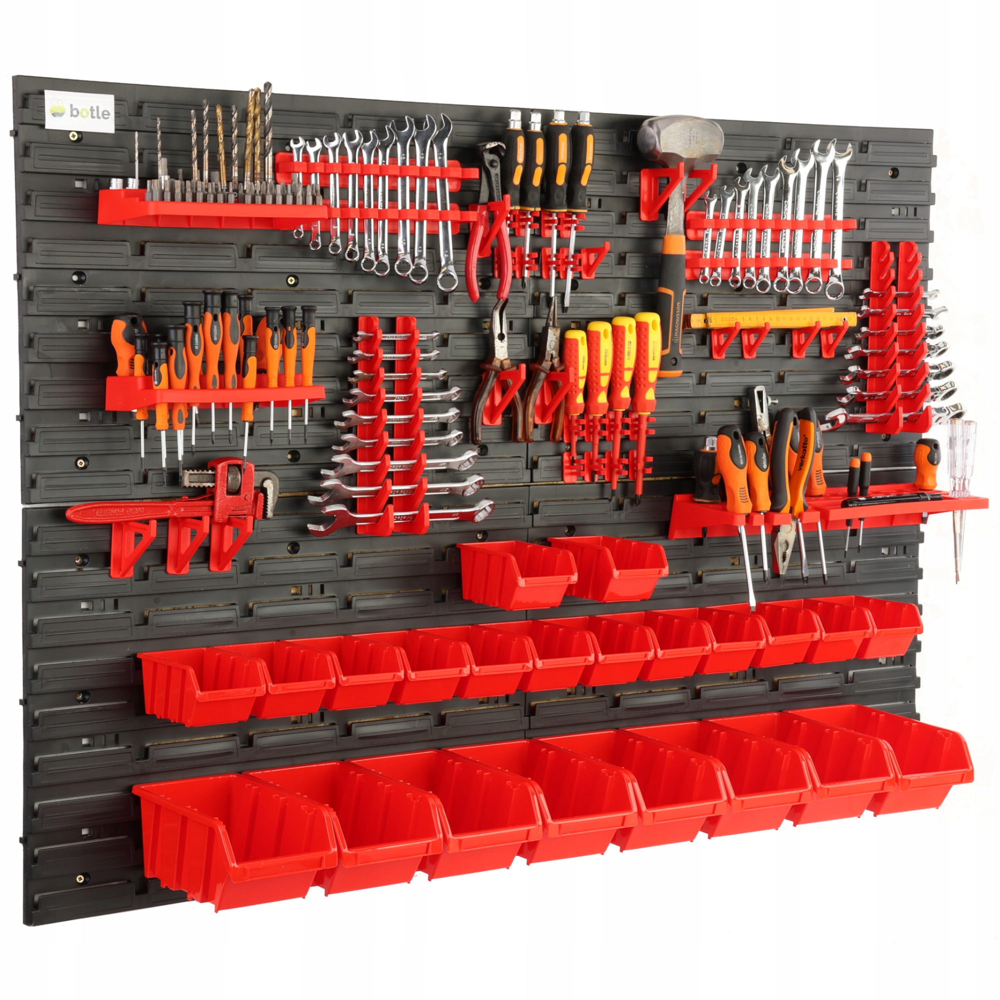 Nástrojová deska 115x78 cm dílna garáž regál 22 záchodů stěna nářadí