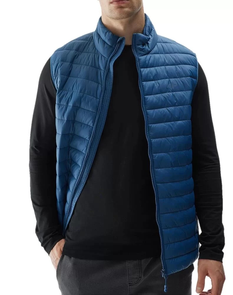 Pánská vesta 4F , zateplená péřová vesta 4F , modrá, velikost S