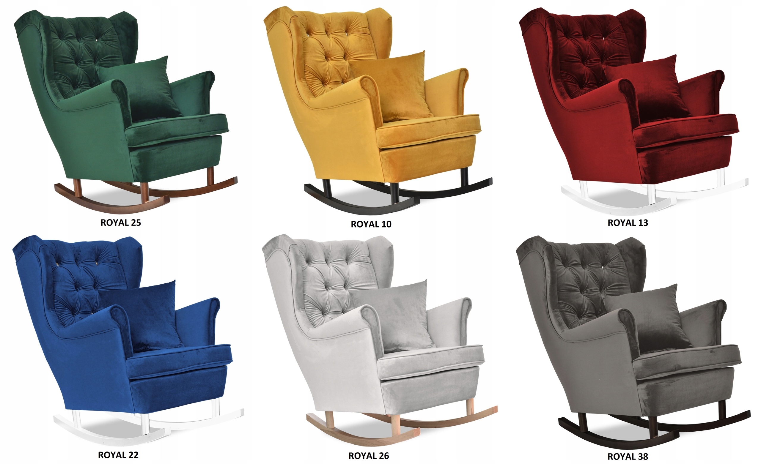 Fotel Gaja bujany uszak głęboko pikowany niebieski Rodzaj bujany