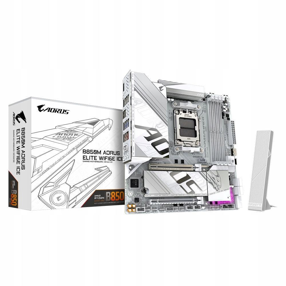 Gigabyte Mb Sc AM5 B850M A Elite WF6E Ice, Amd B850, 4xDDR5, 1xDP, …