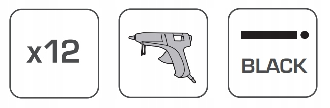 Wkłady klejowe 250 mm, średnica 11,2 mm, czarne Kod producenta HT2C138