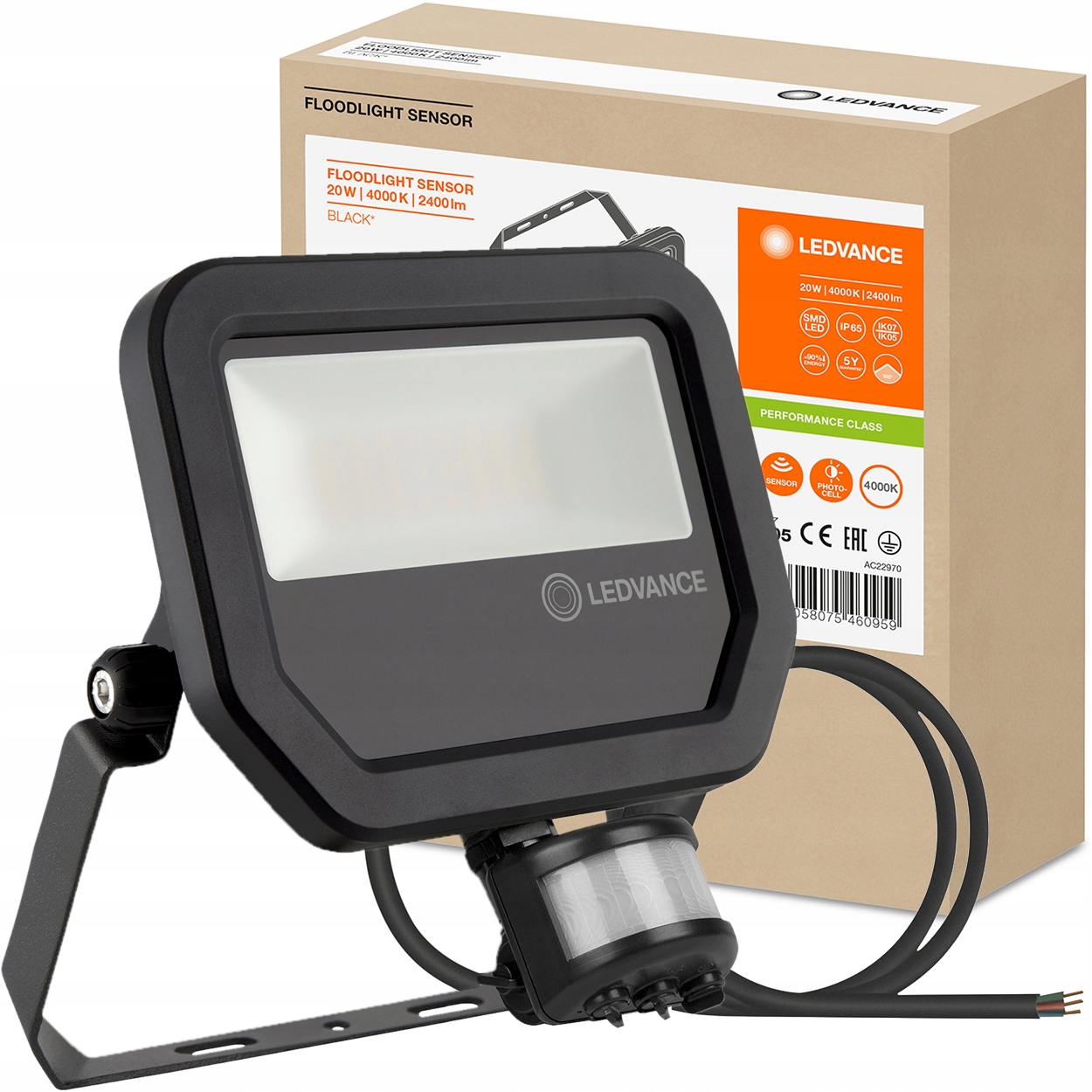 Светодиодный прожектор 20 Вт 4000K датчик движения Ledvance