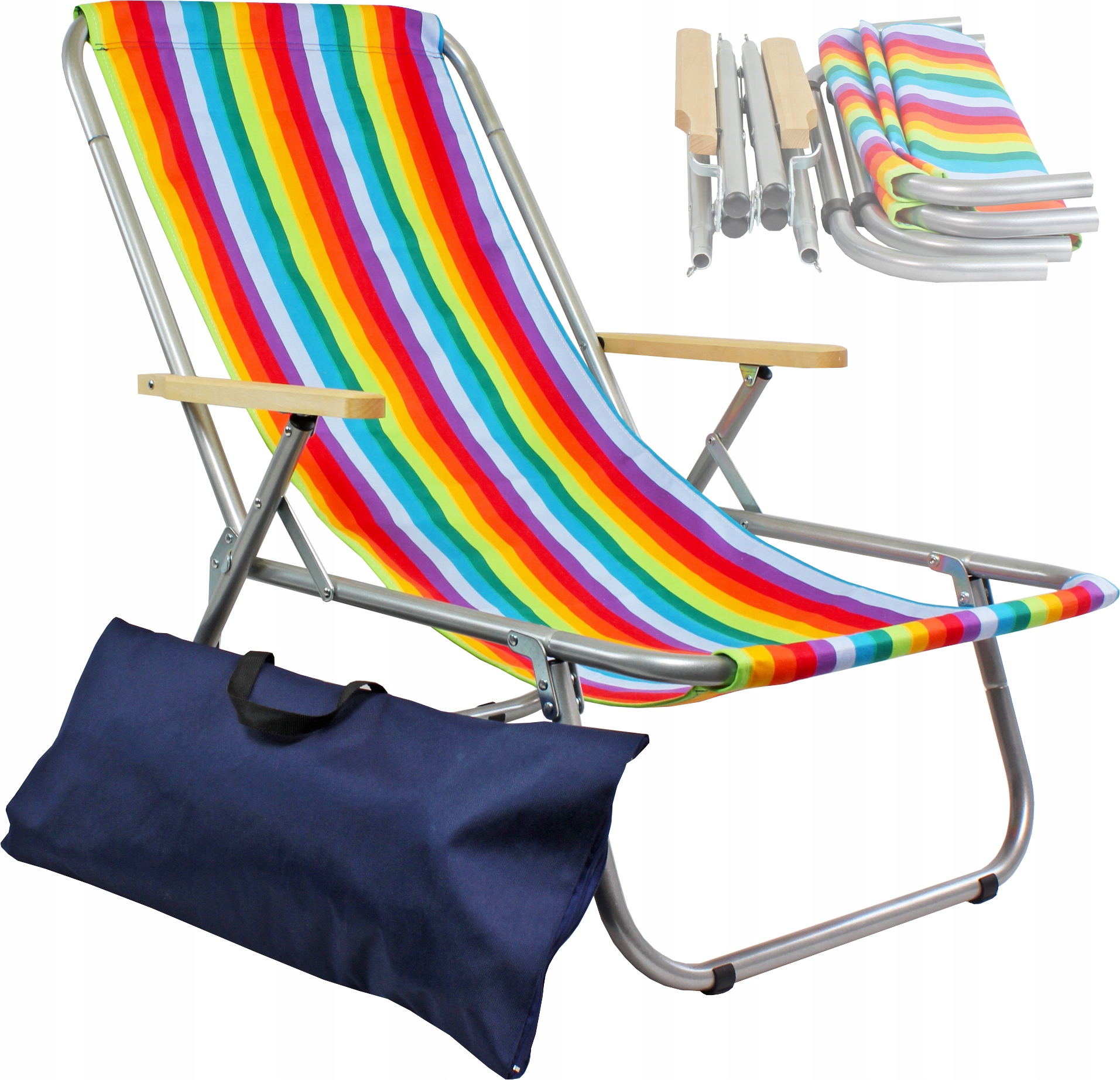 

Leżak plażowy składany do torby, 150 kg, Te